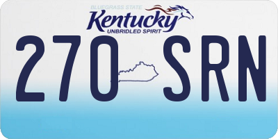 KY license plate 270SRN