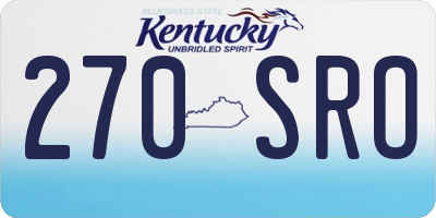 KY license plate 270SRO
