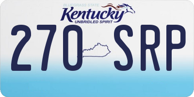 KY license plate 270SRP