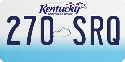 KY license plate 270SRQ