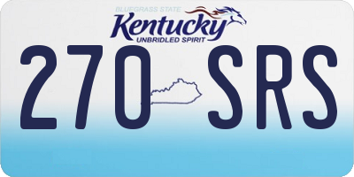 KY license plate 270SRS