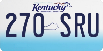 KY license plate 270SRU