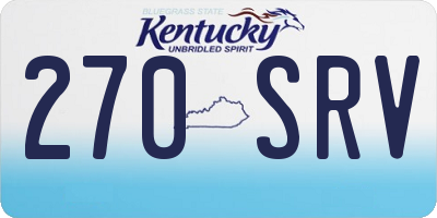 KY license plate 270SRV
