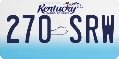 KY license plate 270SRW