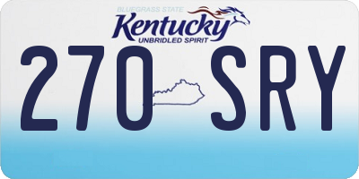 KY license plate 270SRY