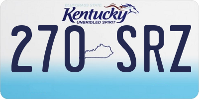 KY license plate 270SRZ