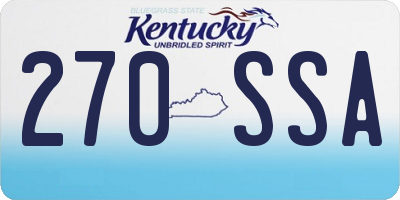 KY license plate 270SSA