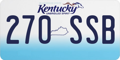 KY license plate 270SSB