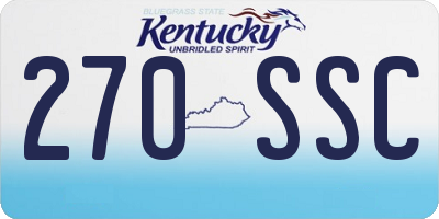 KY license plate 270SSC