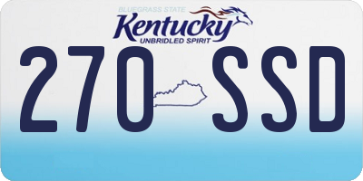 KY license plate 270SSD