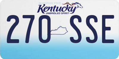 KY license plate 270SSE