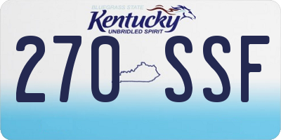 KY license plate 270SSF