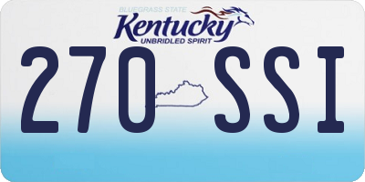 KY license plate 270SSI