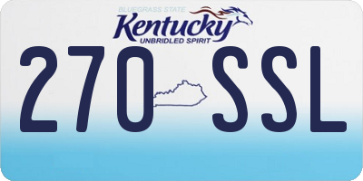 KY license plate 270SSL