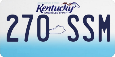 KY license plate 270SSM