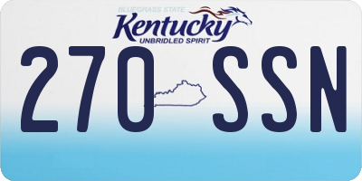 KY license plate 270SSN