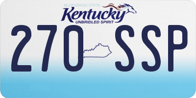 KY license plate 270SSP