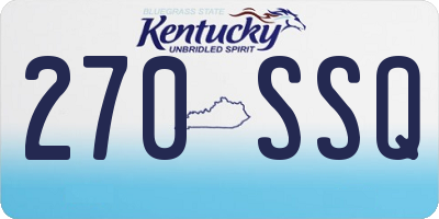 KY license plate 270SSQ