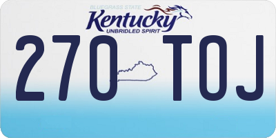 KY license plate 270TOJ