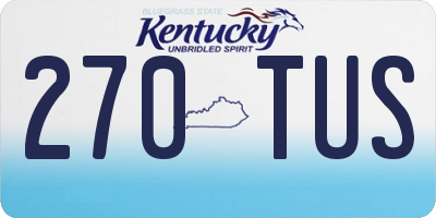 KY license plate 270TUS
