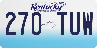 KY license plate 270TUW