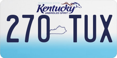 KY license plate 270TUX
