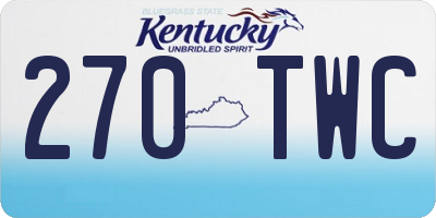 KY license plate 270TWC
