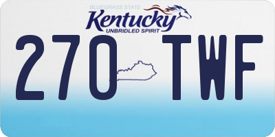 KY license plate 270TWF