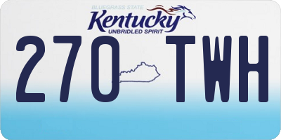 KY license plate 270TWH