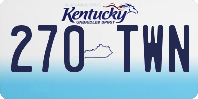 KY license plate 270TWN