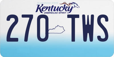 KY license plate 270TWS