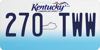 KY license plate 270TWW