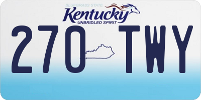 KY license plate 270TWY