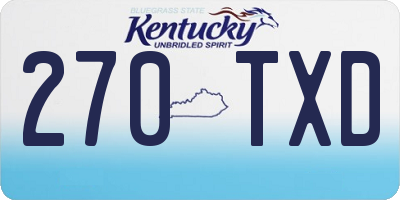 KY license plate 270TXD