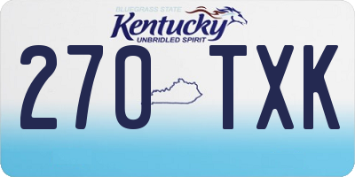 KY license plate 270TXK