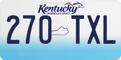 KY license plate 270TXL