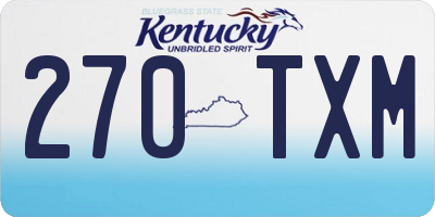 KY license plate 270TXM