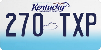 KY license plate 270TXP