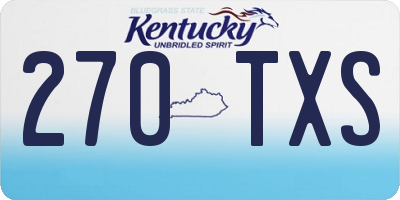 KY license plate 270TXS