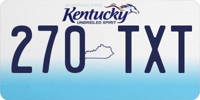 KY license plate 270TXT