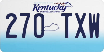 KY license plate 270TXW