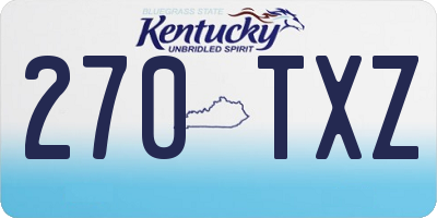 KY license plate 270TXZ