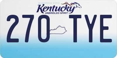 KY license plate 270TYE