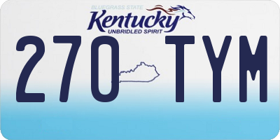 KY license plate 270TYM