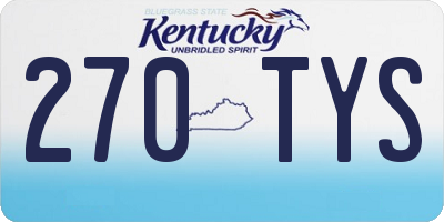 KY license plate 270TYS