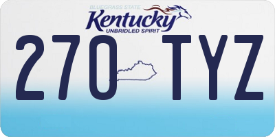 KY license plate 270TYZ