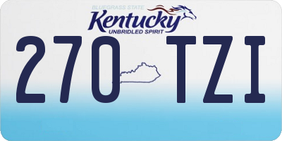 KY license plate 270TZI