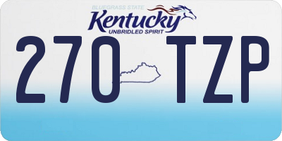 KY license plate 270TZP