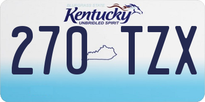 KY license plate 270TZX