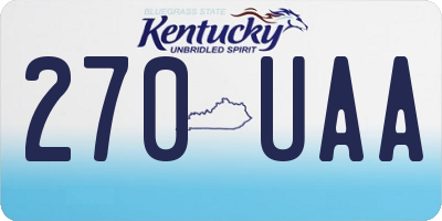 KY license plate 270UAA
